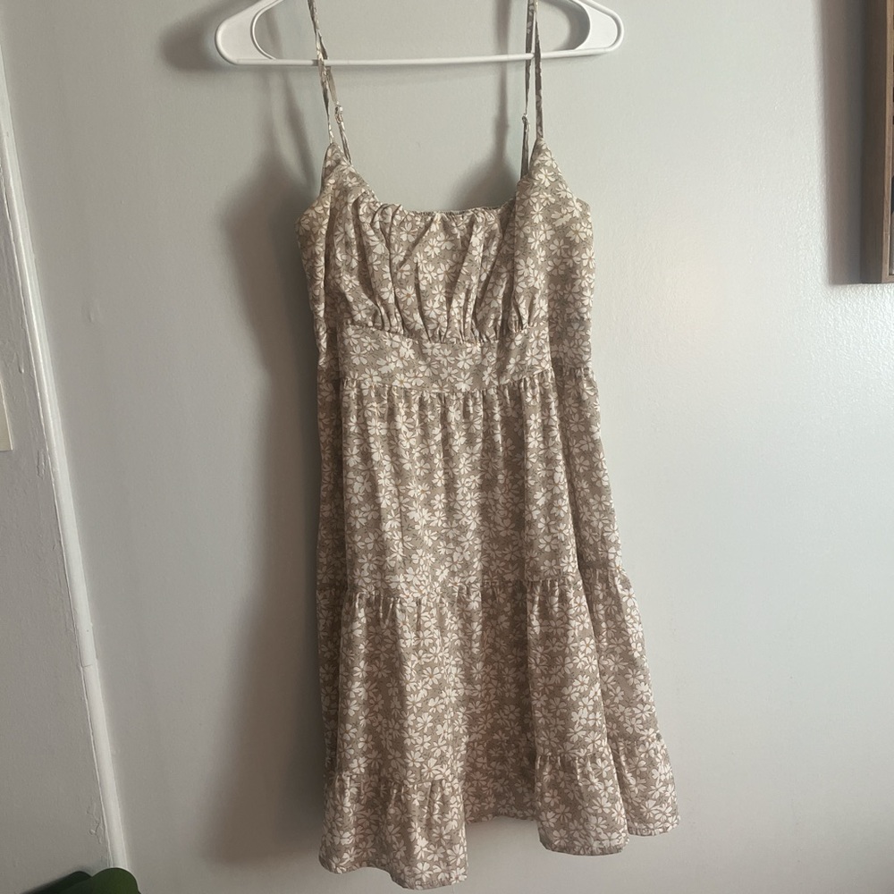 Floral Beige Summer Dress